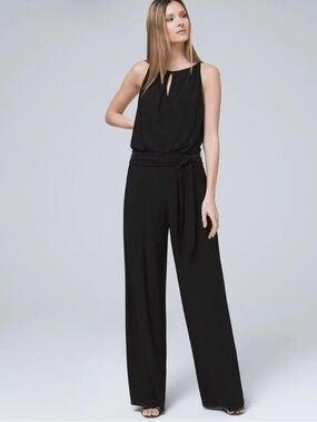 White House Black Market Black Keyhole Jumpsuit
